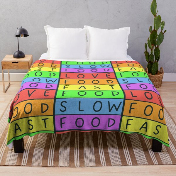 Item preview, Love food, fast food, slow food - Pastel colors rainbow - Grey text designed and sold by RainbowWordLand.