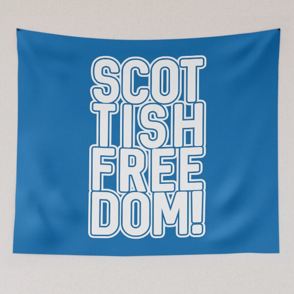 Item preview, SCOTTISH FREEDOM!, Scottish Independence White and Saltire Blue Text Slogan designed and sold by MacPean.