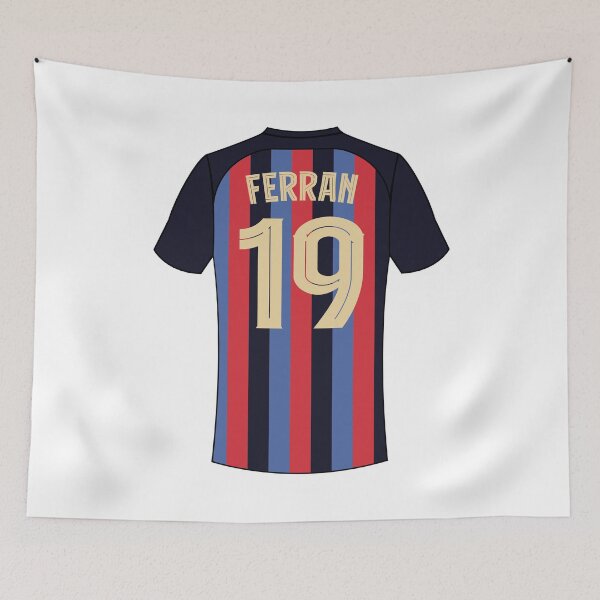 Item preview, Ferran Torres Barcelona football jersey number 19 designed and sold by Justtrendytees.