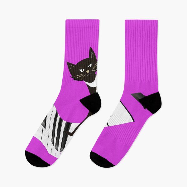Item preview, Cat who is very fond of music black cat sitting on the piano and listening to music designed and sold by paolboa.