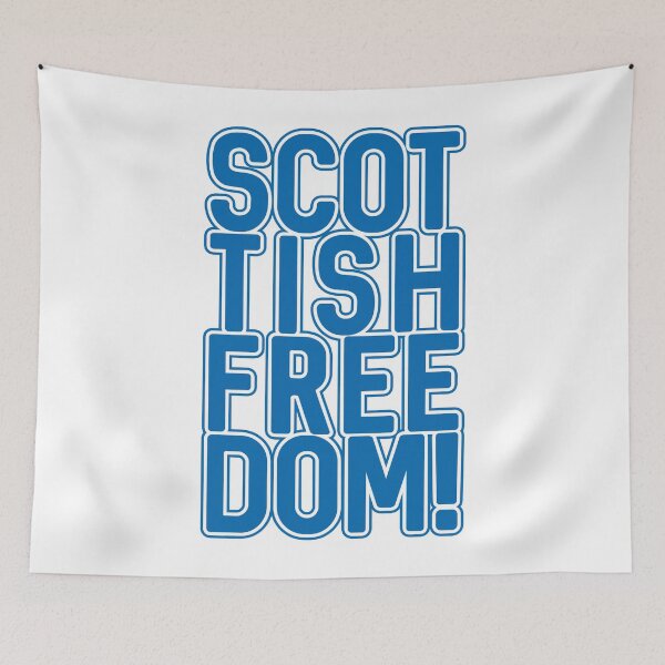Item preview, SCOTTISH FREEDOM!, Scottish Independence Saltire Blue and White Text Slogan designed and sold by MacPean.