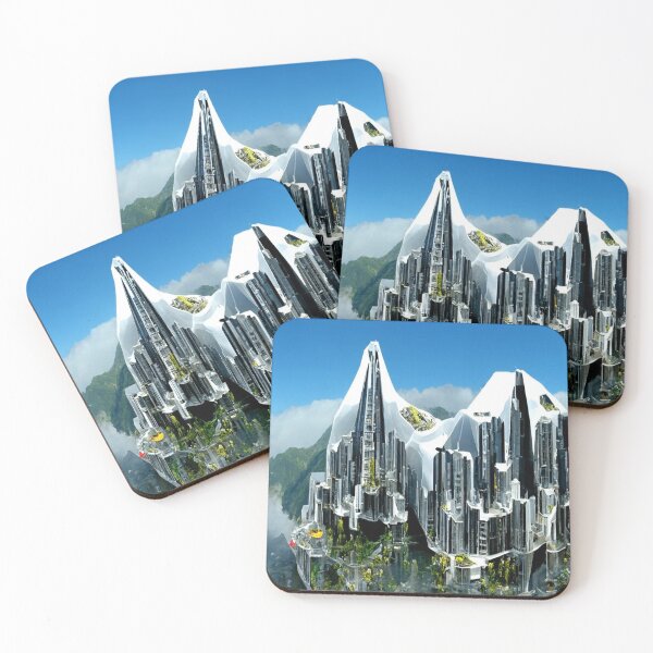 Item preview, futuristic city built into the floating mountain designed and sold by kharamoot.