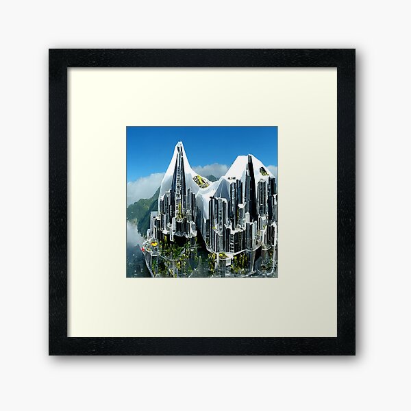 Item preview, futuristic city built into the floating mountain designed and sold by kharamoot.
