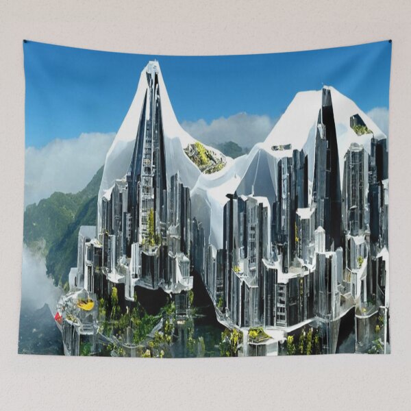 Item preview, futuristic city built into the floating mountain designed and sold by kharamoot.