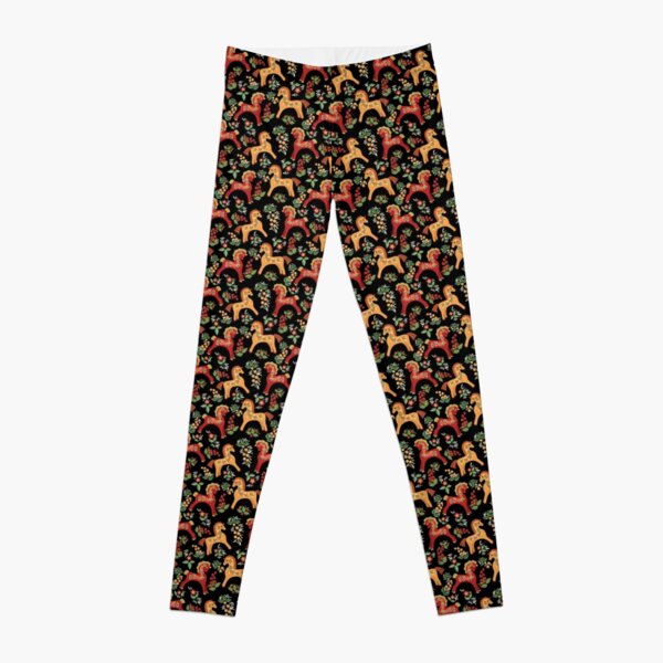 Folk horses pattern Leggings