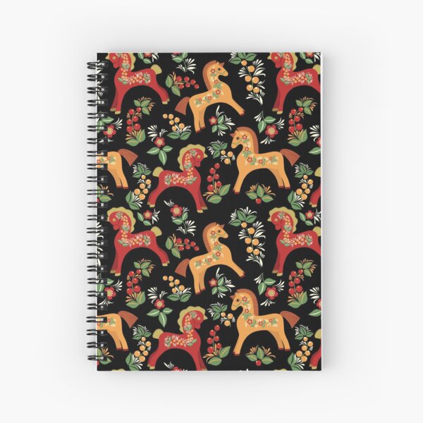 Folk horses pattern Spiral Notebook
