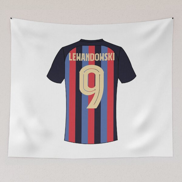 Item preview, Robert Lewandowski barcelona football jersey number 9 designed and sold by Justtrendytees.
