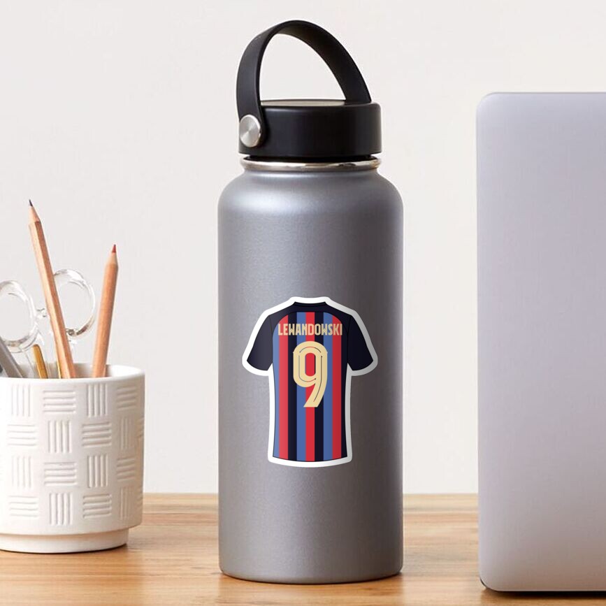 "Robert Lewandowski barcelona football jersey number 9" Sticker for