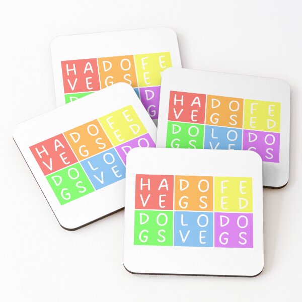 Item preview, Have dogs, feed dogs, love dogs - 3x2 Squares - Pastel colors rainbow designed and sold by RainbowWordLand.
