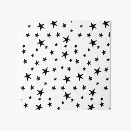 Stars - Black on White Art Board Print