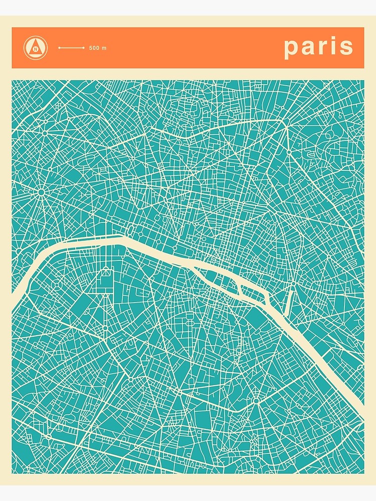 "PARIS MAP" Canvas Print for Sale by JazzberryBlue Redbubble