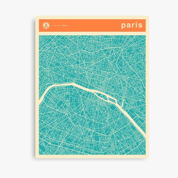 "PARIS MAP" Canvas Print for Sale by JazzberryBlue Redbubble