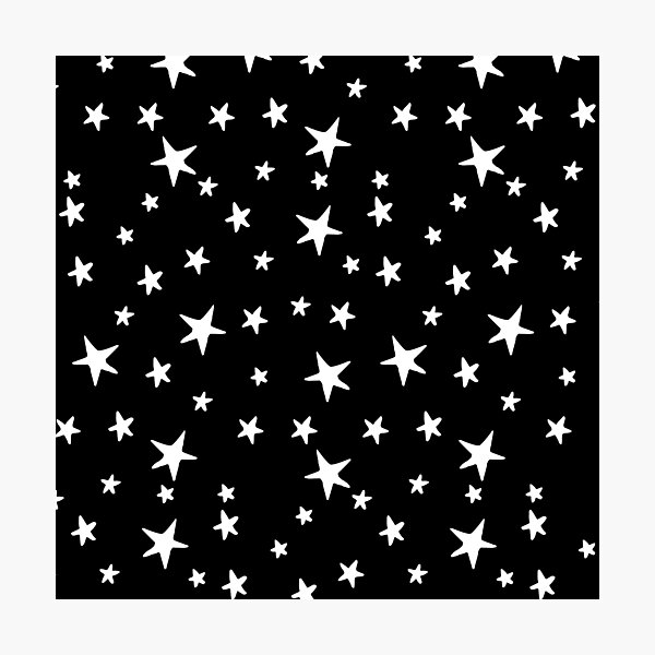 Stars - White on Black Photographic Print