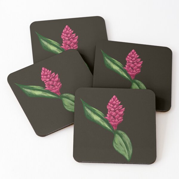 Item preview,  Ornamental Ginger flower and rhizome seamless pattern: Dark Background designed and sold by Jessiemay-arts.