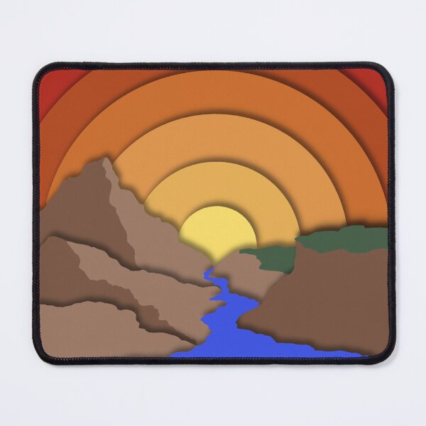 Item preview, Paper Cutout Landscape With Sunset designed and sold by CrazyCatCraft.