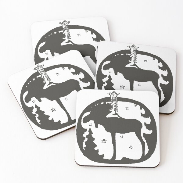 Item preview, Leap the Elk and Little Princess Cottongrass by John Bauer in Black designed and sold by artofthenorth.