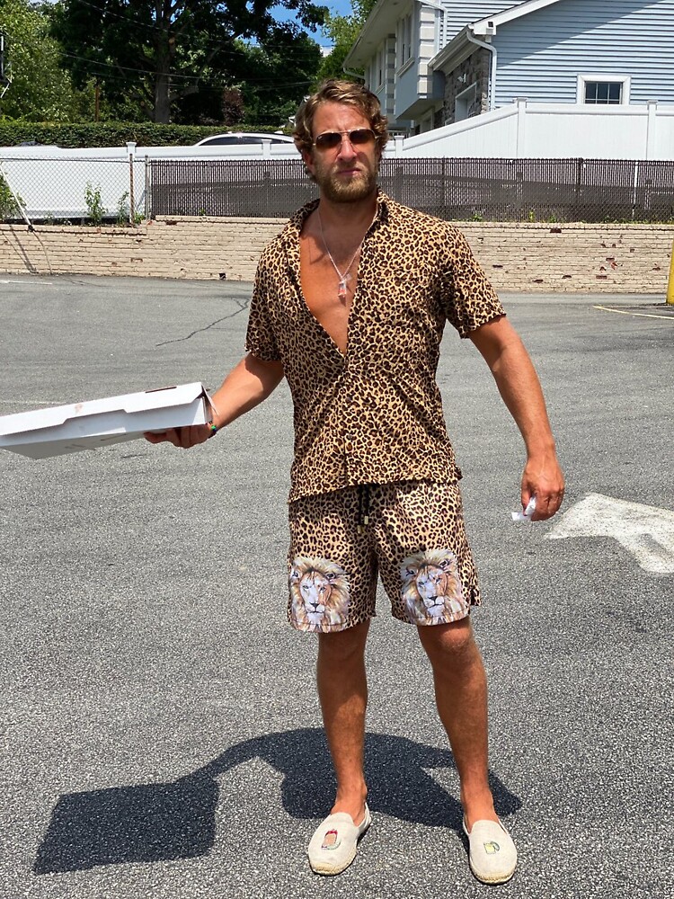 "Dave Portnoy Pizza Cheeta Print One Bite Everyone Knows the Rules