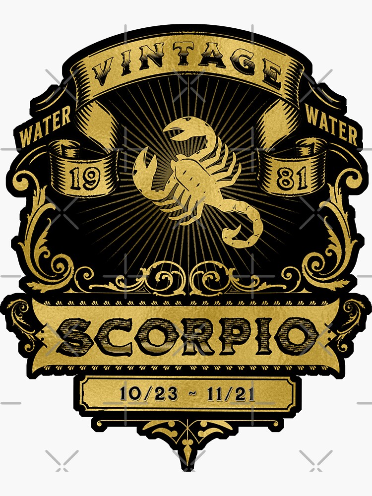 The Zodiac Sign of Scorpio Golden Vintage 1981