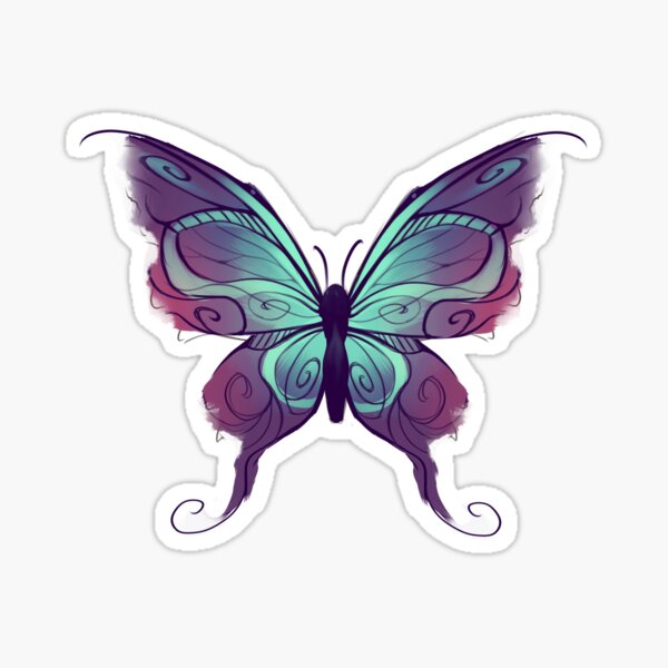 Fantasy butterfly Purple Turquoise Sticker