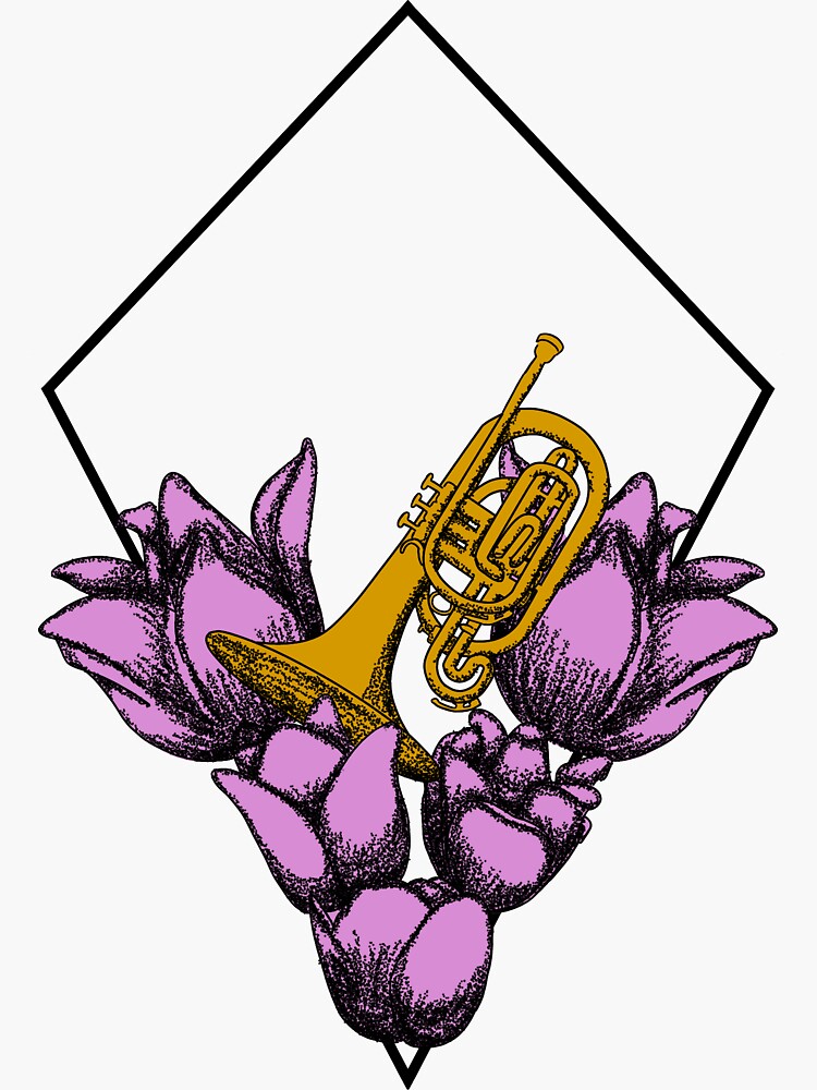 "Geometric Print Tulip Mellophone" Sticker for Sale by ArtbyEll