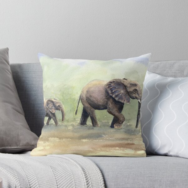 Item preview, African Elephant with Baby designed and sold by WaterStrokesArt.
