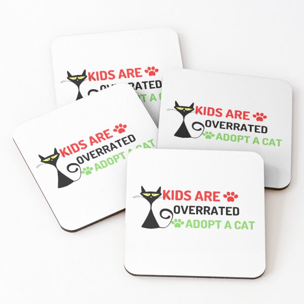 Item preview, Kids Are Overrated Adopt A Cat quote designed and sold by PrintLess-77.