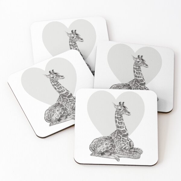 Item preview, Lying giraffe - heart background version designed and sold by SylvieG18.