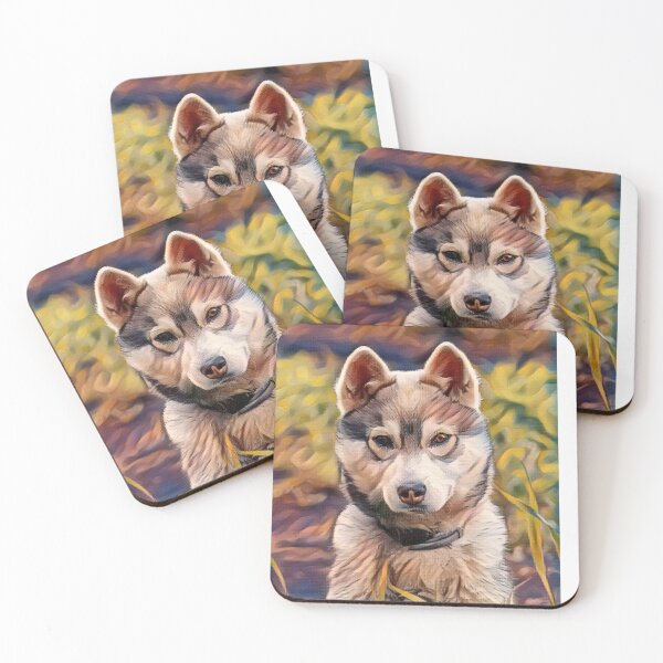 Item preview, Watercolour Husky design. Colourful Husky. Husky Illustrations designed and sold by Doggymadness.