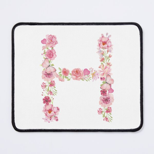 Item preview, Pink Pastel Watercolor Flower Monogram Letter H designed and sold by silviaol.