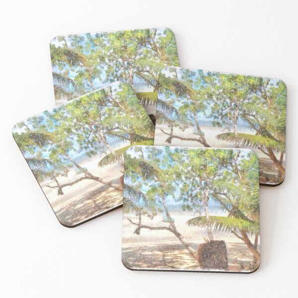 Item preview, Boat and trees at beach designed and sold by ashishagarwal74.