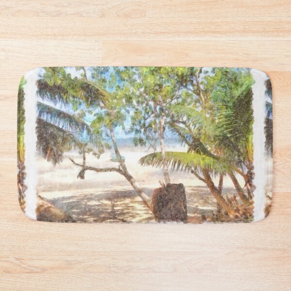 Item preview, Boat and trees at beach designed and sold by ashishagarwal74.