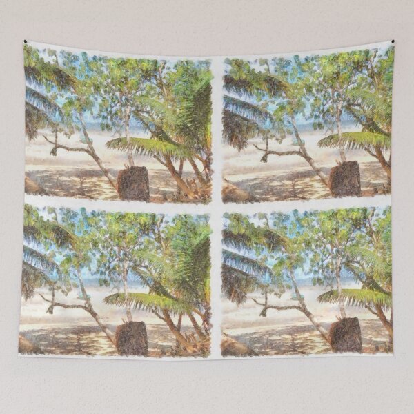 Item preview, Boat and trees at beach designed and sold by ashishagarwal74.