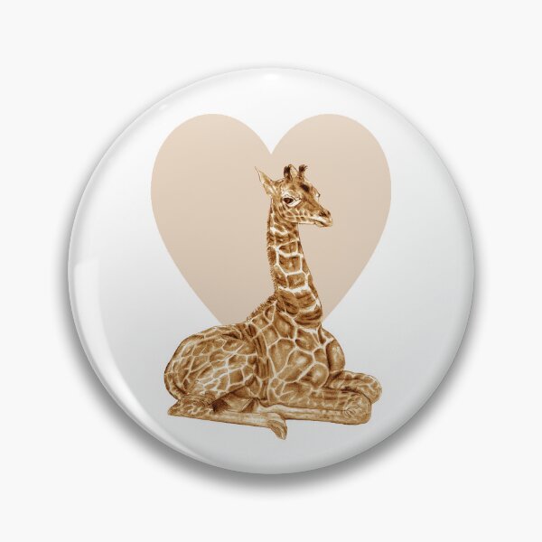 Item preview, Lying giraffe - heart background version, colorized brown designed and sold by SylvieG18.