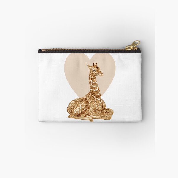 Item preview, Lying giraffe - heart background version, colorized brown designed and sold by SylvieG18.