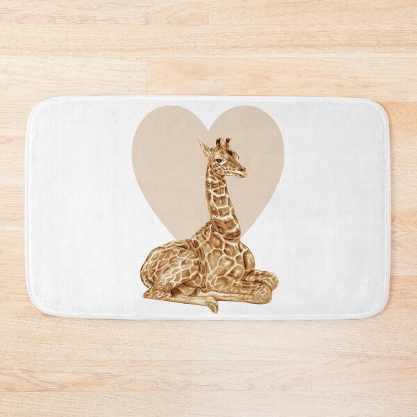 Item preview, Lying giraffe - heart background version, colorized brown designed and sold by SylvieG18.