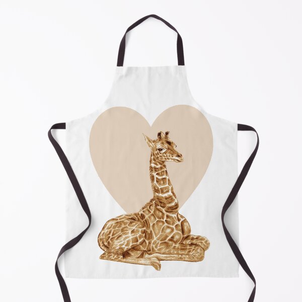 Item preview, Lying giraffe - heart background version, colorized brown designed and sold by SylvieG18.