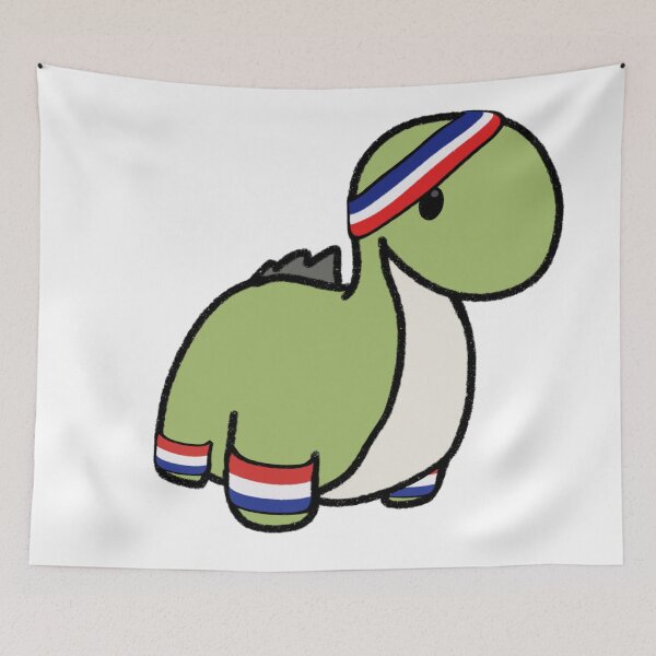 Item preview, Dinosaur in sweat bands designed and sold by beckahbrooks.