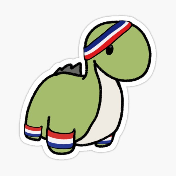 Item preview, Dinosaur in sweat bands designed and sold by beckahbrooks.