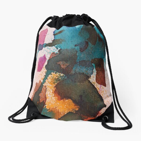 Small abstract version 2 Drawstring Bag