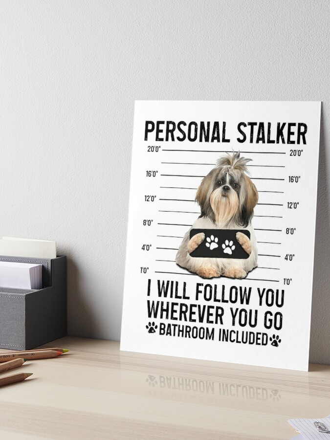 Personal Stalker Dog, Shih Tzu, Funny Shih Tzu Puppies memes, Shih Tzu  Owner Gifts, Poodle Puppy, Personal Stalker I will Follow You Wherever You  Go Bathroom Included Poster for Sale by PRINTED .