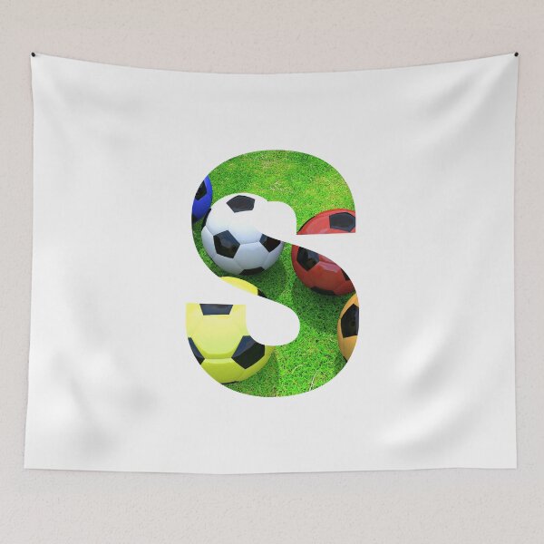 Item preview, Soccer Balls Monogram Alphabet Letter S designed and sold by silviaol.