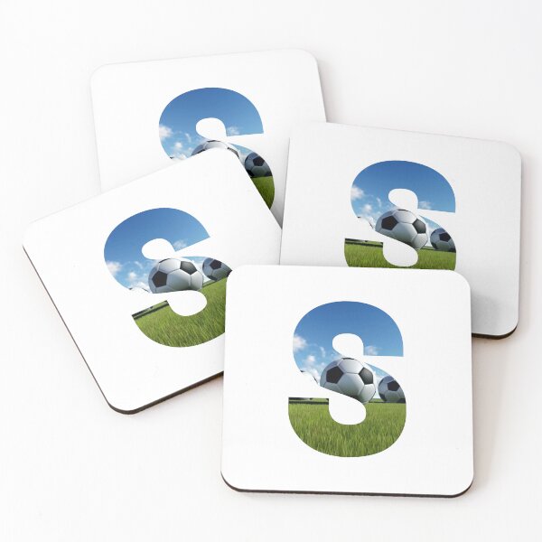 Item preview, White Soccer Balls Monogram Alphabet Letter S designed and sold by silviaol.