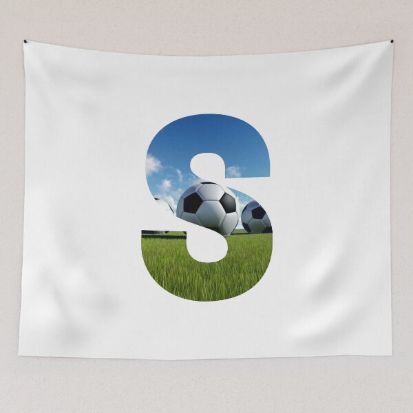 Item preview, White Soccer Balls Monogram Alphabet Letter S designed and sold by silviaol.