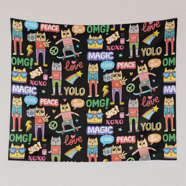 Item preview, Coloured Cat  Doodle designed and sold by Noha Applied- Arts.