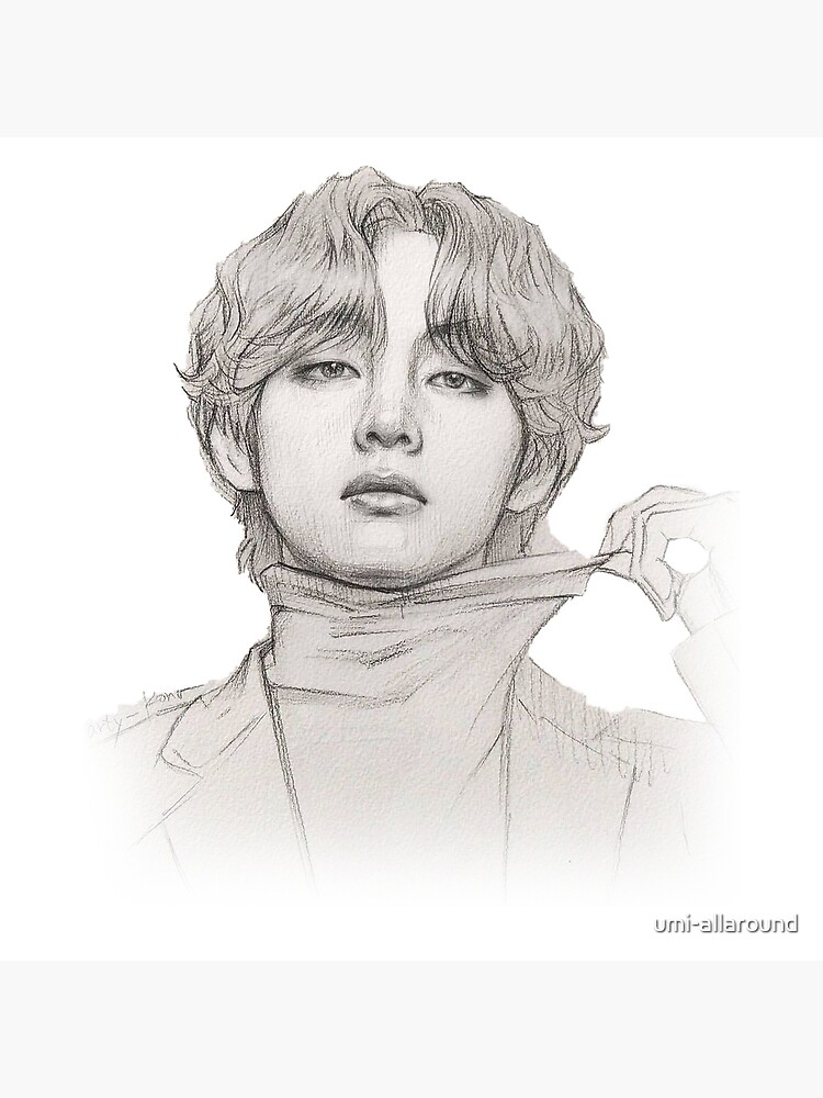How to draw Taehyung BTS V 💜 drawing pencil sketch kpop fanart. 김태형 #... |  TikTok