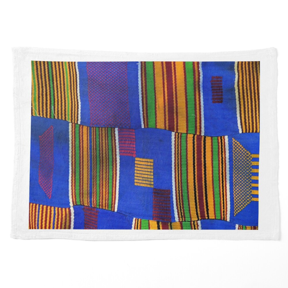 Indigo Blue and White Ewe Kente Cloth African Textile For Sale at