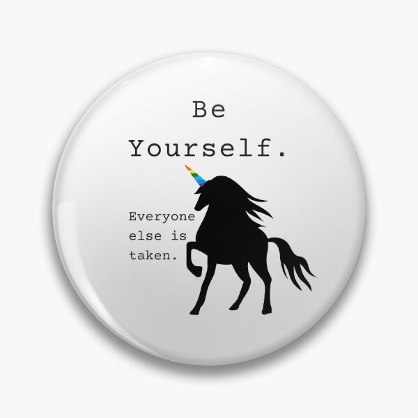 Item preview, Be Yourself Text and Unicorn  designed and sold by jingenuity.