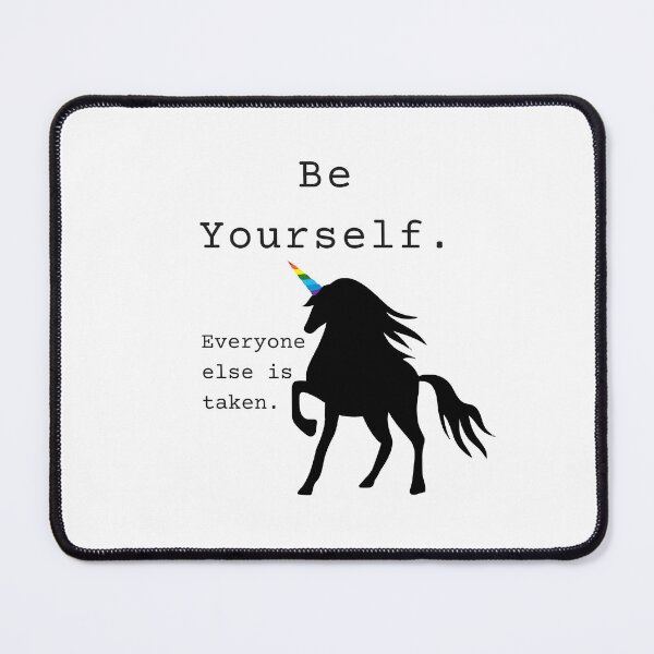 Item preview, Be Yourself Text and Unicorn  designed and sold by jingenuity.