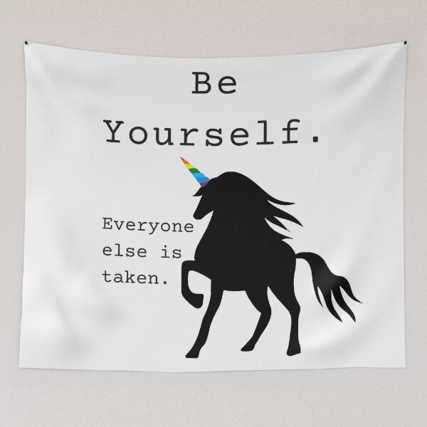 Item preview, Be Yourself Text and Unicorn  designed and sold by jingenuity.