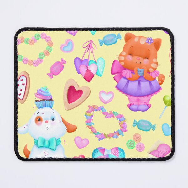 Item preview, A picture with cute cats and dogs, hearts and sweets designed and sold by artmeyer.